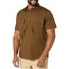 Amazon Essentials Camicia Multiuso con Due Tasche a Maniche Corte vestibilità Aderente Uomo, Verde Oliva Scuro, M