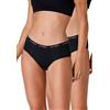 Lovable Slip Culotte da Ciclo Mestruale Flusso Medio in Cotone | Mutande Mestruali Riutilizzabili e Assorbenti | Period Panties Bi-Pack Donna x2, Nero, M