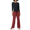 Amazon Essentials Donna Pigiama con Maglia a Maniche Lunghe e Pantaloni in Flanella Leggera