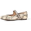 Amazon Essentials Ballerine Mary Jane Donna, Serpente Finta Pelle, 35 EU