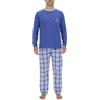 pierre cardin underwear Pigiama da Uomo in Cotone, da Notte da Uomo, con Maglietta e Pantaloni, Blu Re/Grigio Chiaro, L