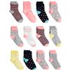 Simple Joys by Carter's Calzettoni Unisex Bambini, 12 Paia, Multicolore/Pois/Righe, 2-3 anni
