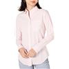 Amazon Essentials Camicia da donna in popeline a maniche lunghe con bottoni, vestibilità classica, a righe rosa, S