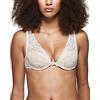Pompea Pack 3 Pezzi Reggiseno Bralette con Ferretto e Leggera Imbottitura Pizzo Avorio