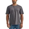 Wrangler Authentics Men's Big & Tall Short Sleeve Henley Tee, Charcoal Heather, S