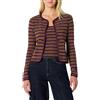 Amazon Essentials Completo Cardigan e Top a Costine con Spalline Rimovibili, Vestibilità Aderente Donna, Bordeaux Marrone Righe, XXL