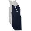 Amazon Essentials Canottiere Intime Leggere Uomo, Pacco da 6, Blu Marino/Grigio Medio Puntinato, L