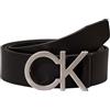 Calvin Klein Uomo Cintura Ck Buckle Belt 3.5 cm Cintura in Pelle, Nero (Ck Black), 110 cm