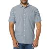 Amazon Essentials Camicia in Popeline a Maniche Corte Slim Uomo, Blu Marino Bianco Righe, XXL