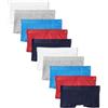 Amazon Essentials Boxer Aderenti in Jersey di Cotone Bambini e ragazzi, Confezione da 10, Grigio/Rosso/Blu Navy, 11-12 anni