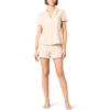 Amazon Essentials Pigiama Corto da Donna in Cotone Modal con Colletto a Intaglio, Comodo Abbigliamento da casa (Disponibile in Taglie Forti), Beige, XL