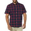 Amazon Essentials Camicia a Maniche Corte in Popeline Elasticizzato (Disponibile in Taglie Extra Forti) Uomo, Blu Marino Rosso Buffalo Plaid, XXL