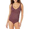 Amazon Essentials Costume da Bagno Premaman con Scollo a V Donna, Rosso Mattone Leopardata, 48