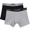 Emporio Armani Underwear 2-Pack Boxer Essential Core Logoband, Boxer da Uomo, Multicolore (Black/Grey), S