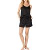 Amazon Essentials Set Pigiama con Top e Pantaloncini in Raso Donna, Nero, L