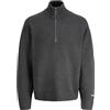 JACK & JONES Jornorrebro Knit Half Zip SN, Grigio Scuro mélange, M