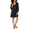 The Drop @caralynmirand Mini Vestito Svasato con Volant sul Collo da Donna, Nero, XXL Plus