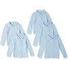 Amazon Essentials Polo in Tessuto Interlock a Maniche Lunghe Bambine e Ragazze, Pacco da 5, Blu Marino, 6-7 Anni