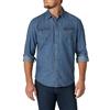 Wrangler, Camicia da Uomo Iconic in Jeans, vestibilità Regolare, con Bottoni Automatici, S