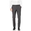 Amazon Essentials Pantaloni da Abito Elasticizzati Anti-Grinze Slim Uomo, Carbone, 28W / 32L