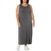 Amazon Essentials Vestito Lungo Smanicato Donna, Carbone Puntinato, S