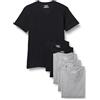 Amazon Essentials Maglietta Intima con Scollo A V, Traspirante, in Cotone Uomo, Pacco da 6, Grigio Puntinato/Nero, M