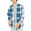 Amazon Essentials Camicia Casual in Popeline a Maniche Lunghe Vestibilità Regular Uomo, Foglia Di Tè Blu Marino Motivo Quadri Grandi, XXL