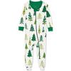 Hatley Organic Cotton Footed Sleepsuit, Pigiamino per Bambino e Neonato Bimba 0-24, Glow-in-The-Dark Christmas Trees, 6-9 Months