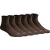 Dickies Men's Dri-tech Moisture Control Quarter Socks Multipack, Essential Worker Brown (6 Pairs), Shoe Size: 6-12