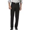 Haggar Men's Classic Fit Flat-Front Hidden Expandable Waistband Premium No Iron Khaki, 36W x 32L - Black