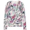 Desigual Maglione da Donna in Maglia con Stampa Botanica, Bianco, 38