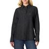 Amazon Essentials Camicia Button Down in Denim, Vestibilità Oversize Donna, Nero, L