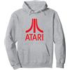 Atari Logo Atari Classic Rosso Felpa con Cappuccio, Unisex per Adulti, Grigio Melange, M