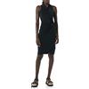 Amazon Essentials Vestito Effetto Portafoglio con Collo Ritorto e Incrocio Smanicato Donna, Nero, XL