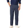 Amazon Essentials Pantaloni Chino Elasticizzati senza Pince sul Davanti e Antipiega, Vestibilità Classica Uomo , Blu Marino, 29W / 29L