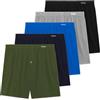 FM London Confezione da 5 Boxer Uomo Cotone 100%, Modello Loose Fit, Intimo Super Morbido in Tinta Unita con Patta con Bottoni e Comoda Fascia Elastica in Vita, Colori Scuri Assortiti, M