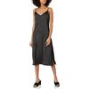 The Drop Ana Abito sottoveste, con scollo a V, effetto seta da Donna, Nero, XL