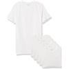 Amazon Essentials Magliette Intime a Girocollo Vestibilità Aderente Uomo, Confezione da 6, Bianco, L