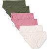 Amazon Essentials Biancheria Intima a Vita Alta (Disponibili in Taglie Forti) Donna, Pacco da 6, Blu/Malva/Verde Kaki Scuro, 3XL Plus
