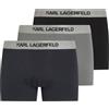 Karl Lagerfeld Uomo Metallic Elastic Trunk Set(3 Pack) Navy/Black/Sedona M