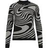 Object Objray L/S Knit Pullover AOP Noos Maglione Lavorato a Maglia, Black/Pattern:Medium Grey Melange Zebra, XS Donna