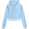 Juicy Couture Felpa con Cappuccio a Righe, Blu Polvere, S