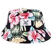 Blackskies Paradise Bucket Hat | Uomo Donna Unisex Cappello da Sole Pescatore Nero con Fiori - Basecap Streetwear Outdoor Estate Tempo Libero