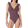 Amazon Essentials Costume da Bagno Intero con Scollo a V e Volant Donna