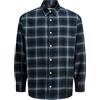 JACK & JONES Checked Flannel Shirt LS Jcocover-Maglietta in Flanella a Quadretti, Pageant Blue, L Uomo