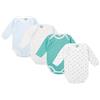 BABIDU | Set 4 Body Neonato Manica Lunga - 100% Cotone, Morbidi e Traspiranti - Body Unisex Bambino e Bambina, Ideale per i Giorni Più Freschi, Made in Europe