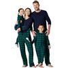 Amazon Essentials Completi Coordinati di Pigiami Natalizi per La Famiglia Donna, Verde Smeraldo Scuro Blu Marino Motivo Scozzese, XXL