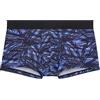 Hom Boxer Short Star Island Trunks da Uomo (Confezione da 1), Stampa Floreale su Sfondo a Righe in Camaieu Blu, L