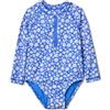 Amazon Essentials Costume intero Rash Guard Bimba, Blu Ditsy Floreale, 3-6 mesi