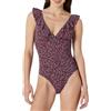 Amazon Essentials Costume da Bagno Intero con Scollo a V e Volant Donna
